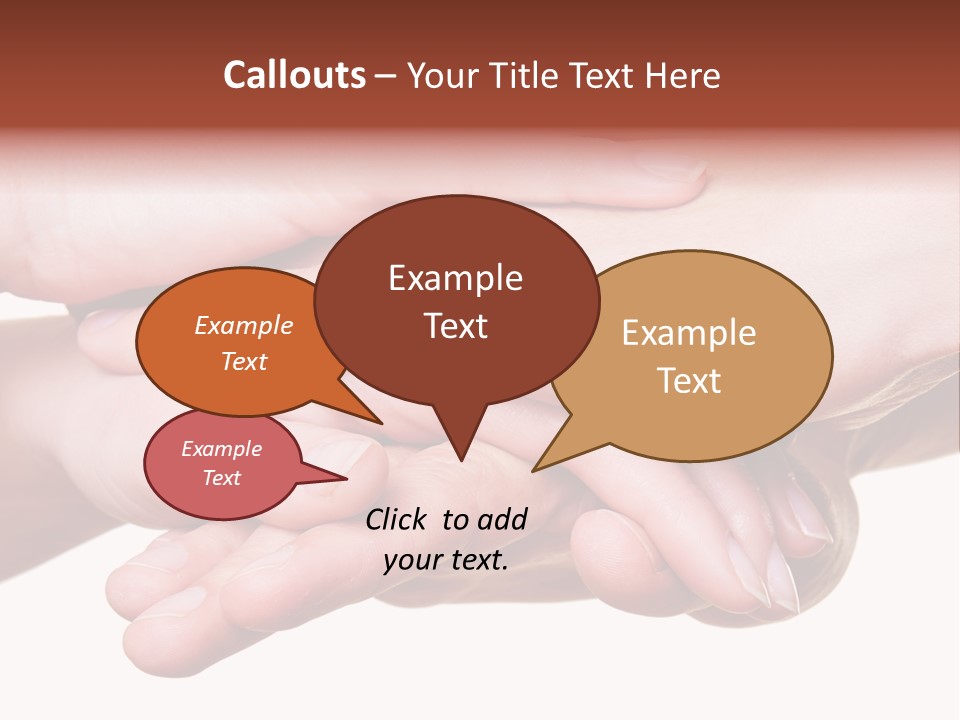 A Group Of Hands Holding Each Other Over A White Background PowerPoint Template