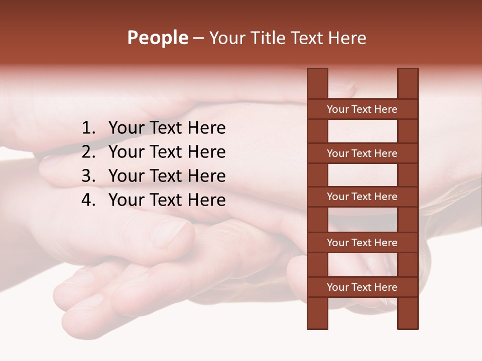 A Group Of Hands Holding Each Other Over A White Background PowerPoint Template