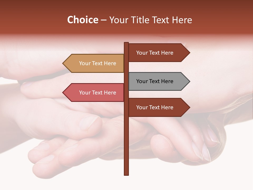 A Group Of Hands Holding Each Other Over A White Background PowerPoint Template