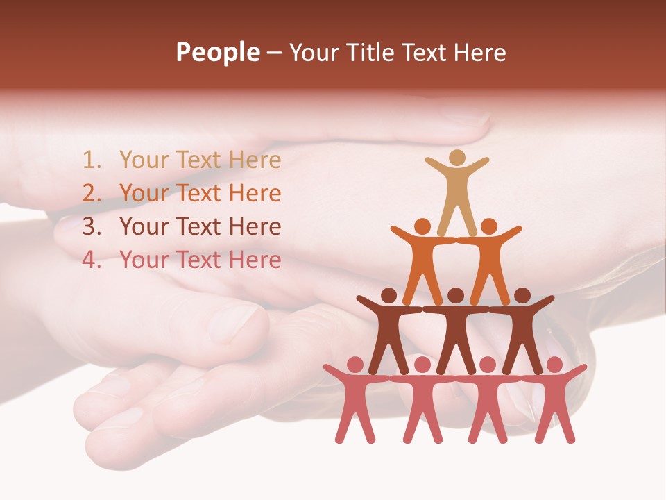 A Group Of Hands Holding Each Other Over A White Background PowerPoint Template