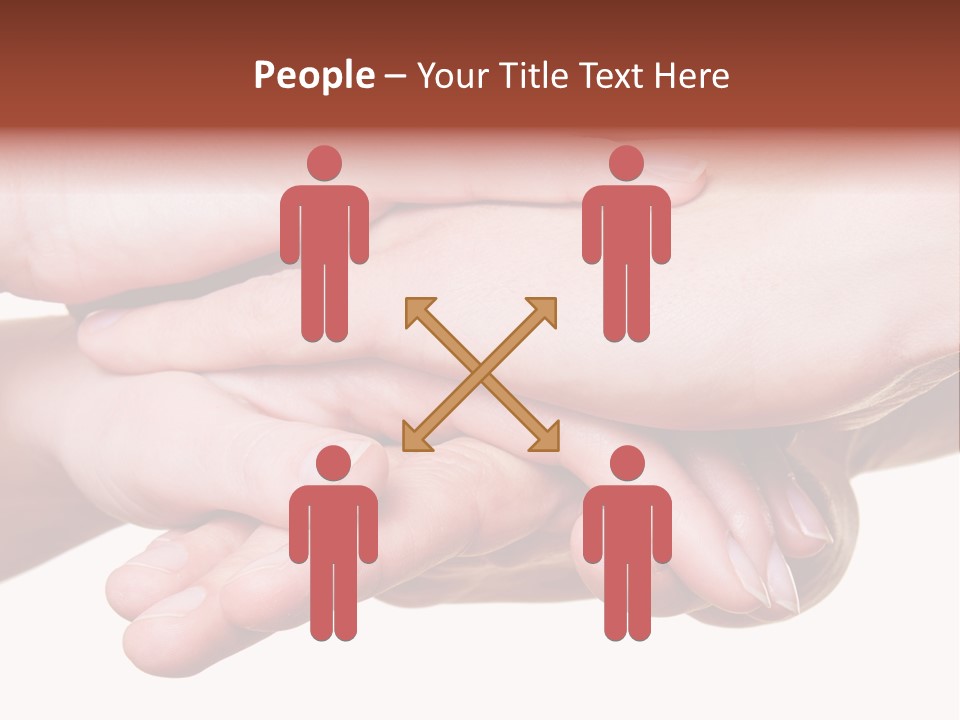 A Group Of Hands Holding Each Other Over A White Background PowerPoint Template