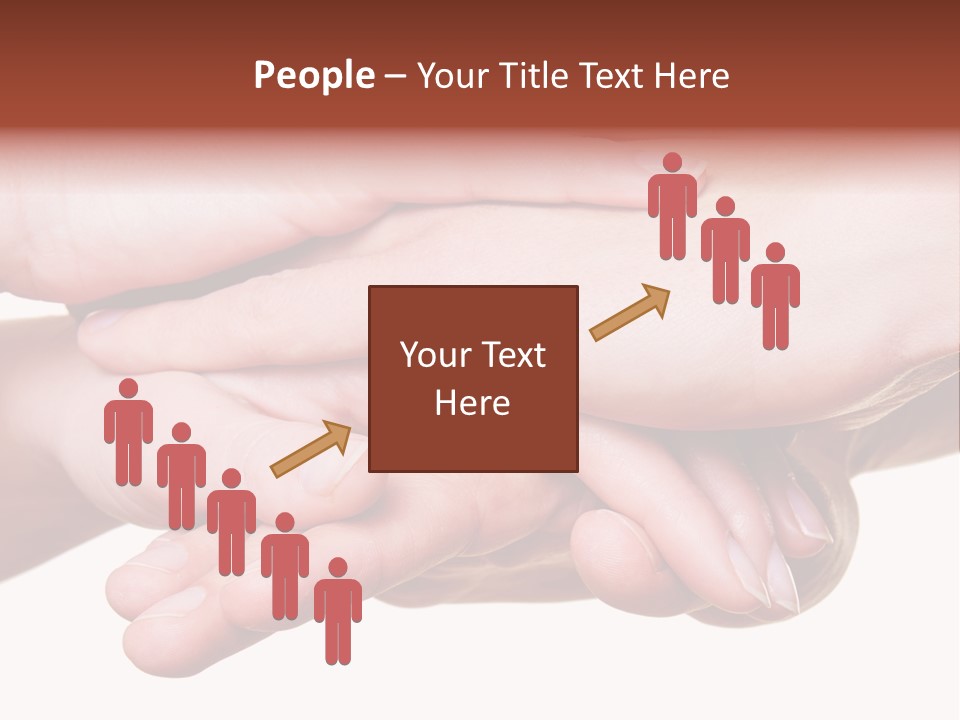 A Group Of Hands Holding Each Other Over A White Background PowerPoint Template