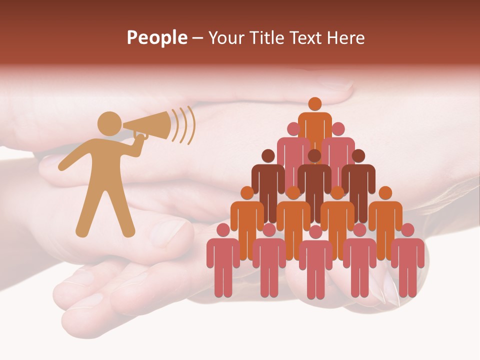 A Group Of Hands Holding Each Other Over A White Background PowerPoint Template