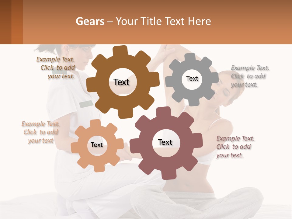 A Woman Doing Yoga With Another Woman In The Background PowerPoint Template