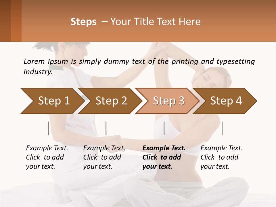A Woman Doing Yoga With Another Woman In The Background PowerPoint Template