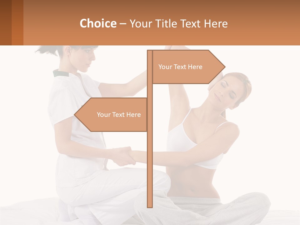 A Woman Doing Yoga With Another Woman In The Background PowerPoint Template