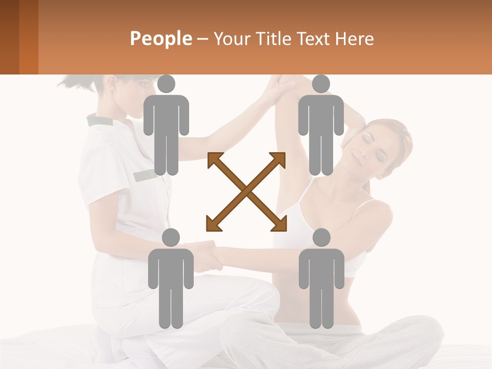 A Woman Doing Yoga With Another Woman In The Background PowerPoint Template