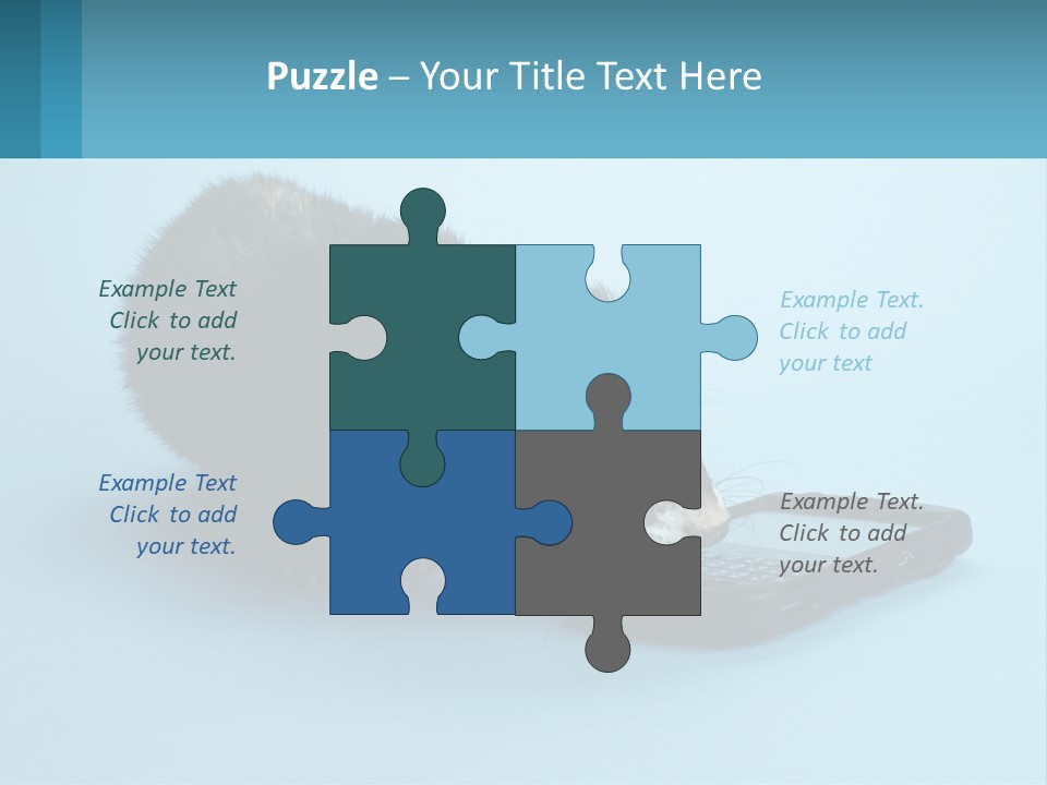 A Ferret Looking At A Cell Phone On A Blue Background PowerPoint Template