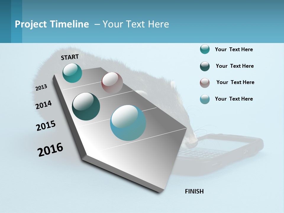 A Ferret Looking At A Cell Phone On A Blue Background PowerPoint Template