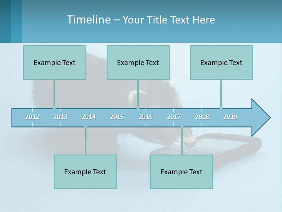 A Ferret Looking At A Cell Phone On A Blue Background PowerPoint Template