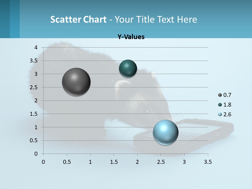 A Ferret Looking At A Cell Phone On A Blue Background PowerPoint Template