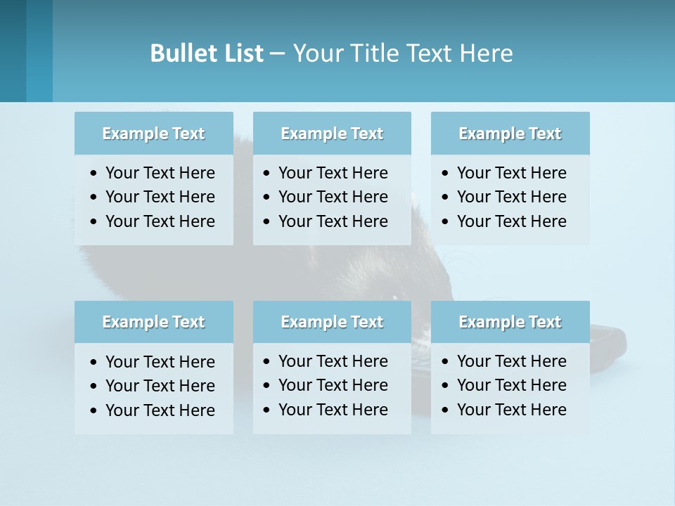 A Ferret Looking At A Cell Phone On A Blue Background PowerPoint Template