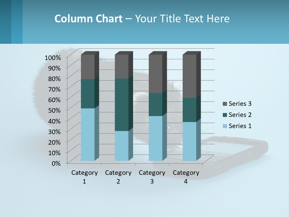 A Ferret Looking At A Cell Phone On A Blue Background PowerPoint Template