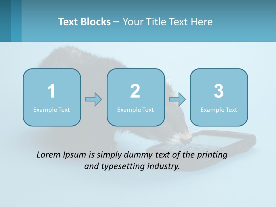A Ferret Looking At A Cell Phone On A Blue Background PowerPoint Template