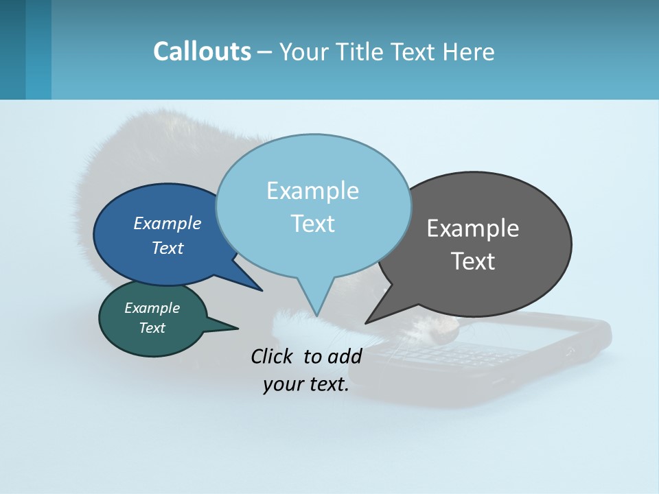 A Ferret Looking At A Cell Phone On A Blue Background PowerPoint Template
