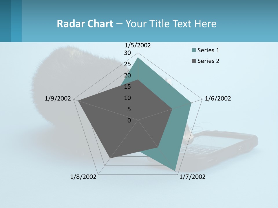 A Ferret Looking At A Cell Phone On A Blue Background PowerPoint Template