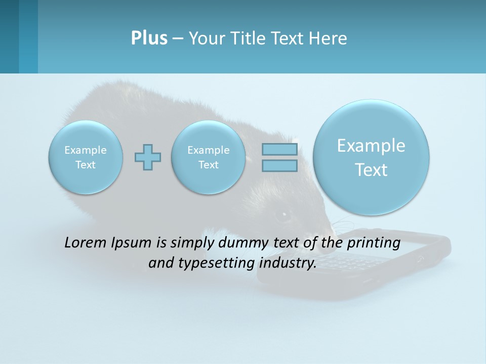 A Ferret Looking At A Cell Phone On A Blue Background PowerPoint Template