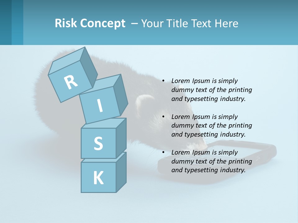 A Ferret Looking At A Cell Phone On A Blue Background PowerPoint Template