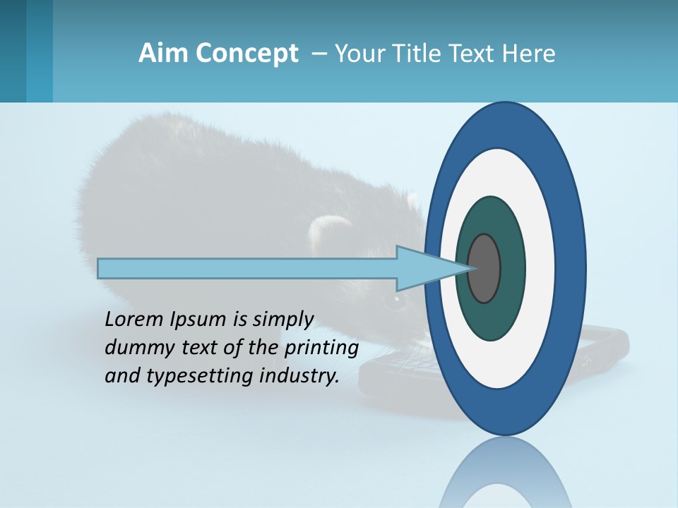 A Ferret Looking At A Cell Phone On A Blue Background PowerPoint Template