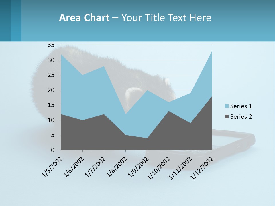 A Ferret Looking At A Cell Phone On A Blue Background PowerPoint Template