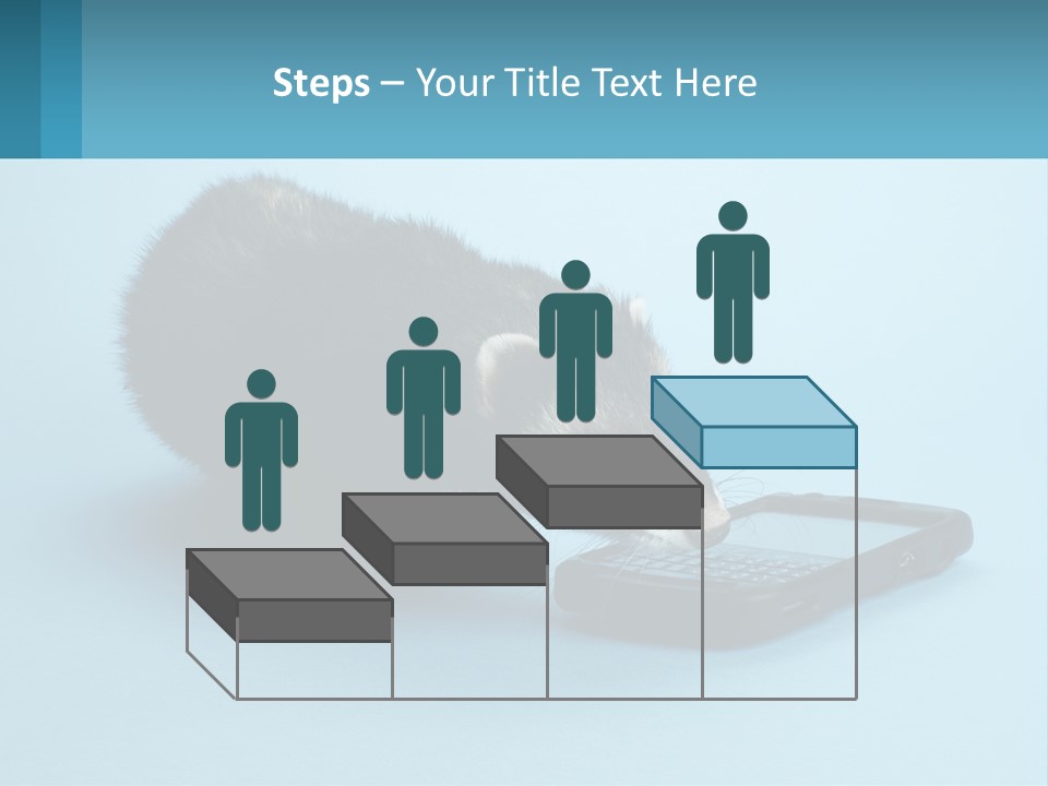 A Ferret Looking At A Cell Phone On A Blue Background PowerPoint Template