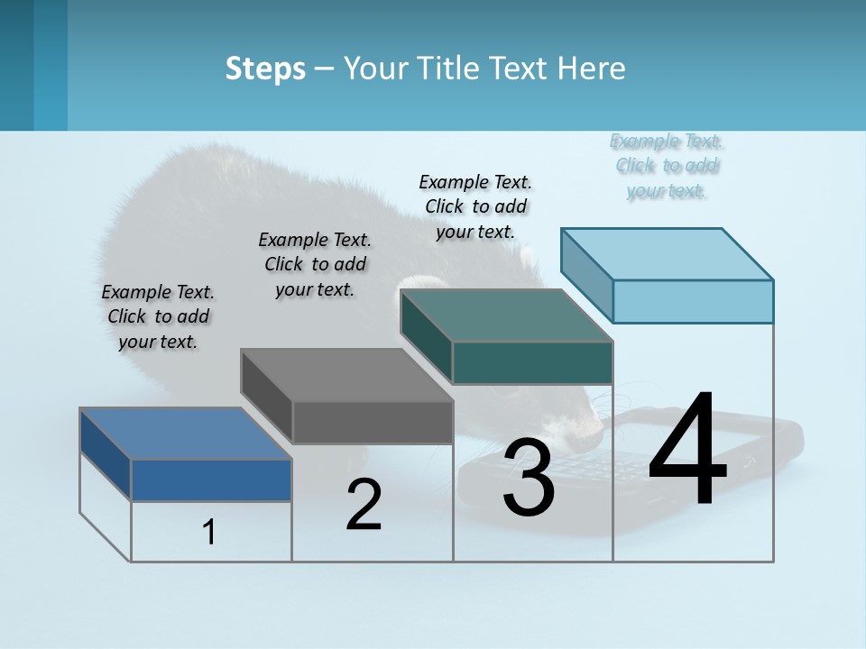 A Ferret Looking At A Cell Phone On A Blue Background PowerPoint Template