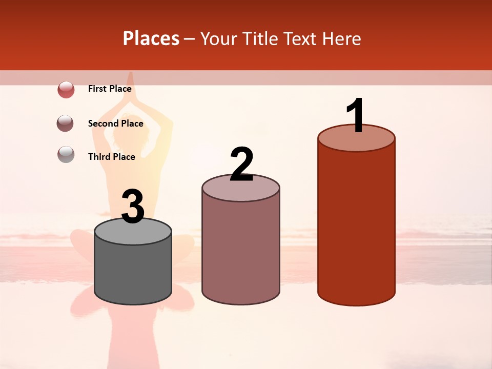 A Person Doing Yoga On The Beach With The Sun In The Background PowerPoint Template