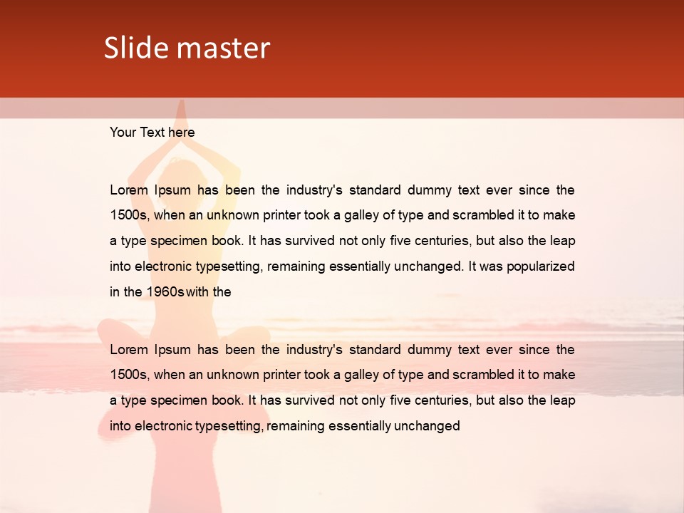 A Person Doing Yoga On The Beach With The Sun In The Background PowerPoint Template