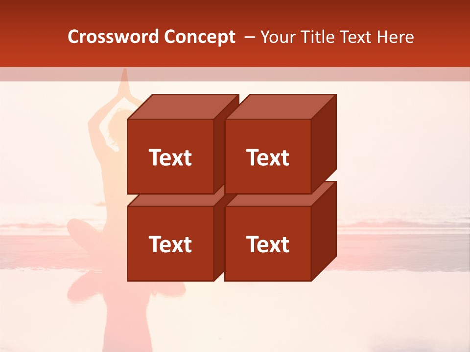 A Person Doing Yoga On The Beach With The Sun In The Background PowerPoint Template