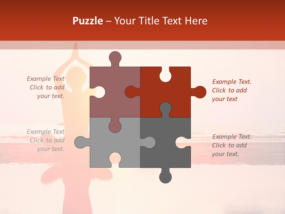 A Person Doing Yoga On The Beach With The Sun In The Background PowerPoint Template