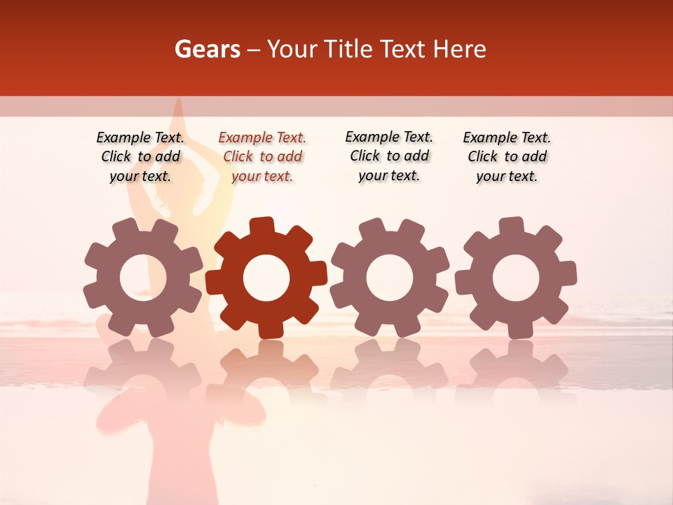 A Person Doing Yoga On The Beach With The Sun In The Background PowerPoint Template