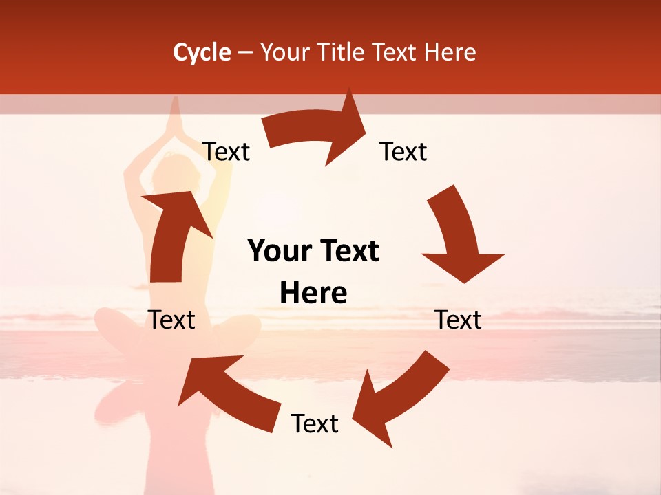 A Person Doing Yoga On The Beach With The Sun In The Background PowerPoint Template