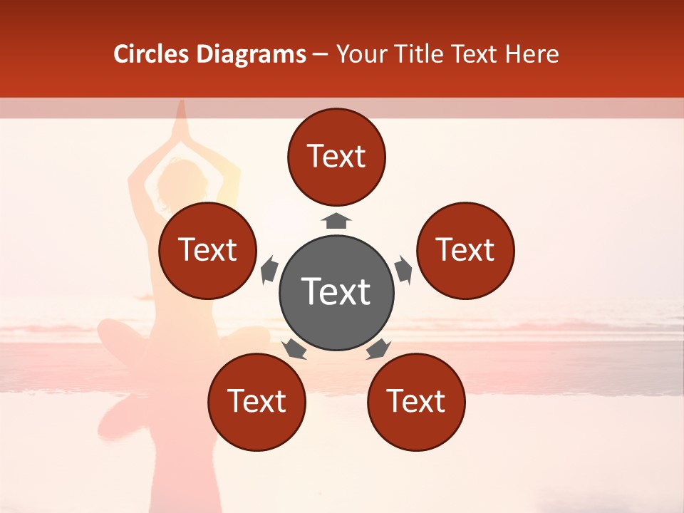 A Person Doing Yoga On The Beach With The Sun In The Background PowerPoint Template