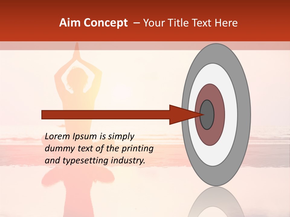 A Person Doing Yoga On The Beach With The Sun In The Background PowerPoint Template