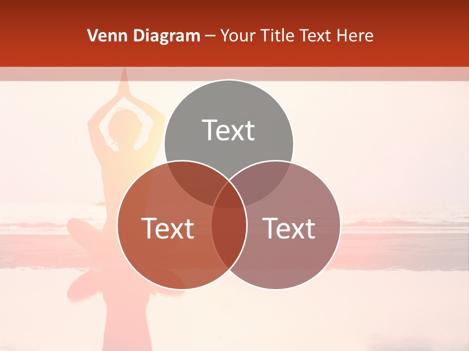 A Person Doing Yoga On The Beach With The Sun In The Background PowerPoint Template