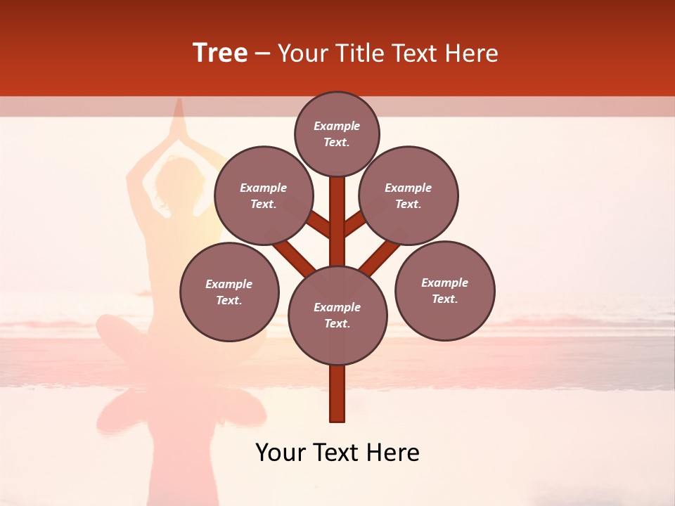 A Person Doing Yoga On The Beach With The Sun In The Background PowerPoint Template