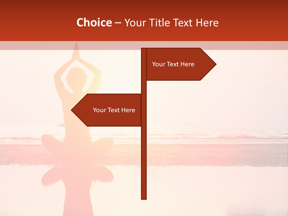 A Person Doing Yoga On The Beach With The Sun In The Background PowerPoint Template