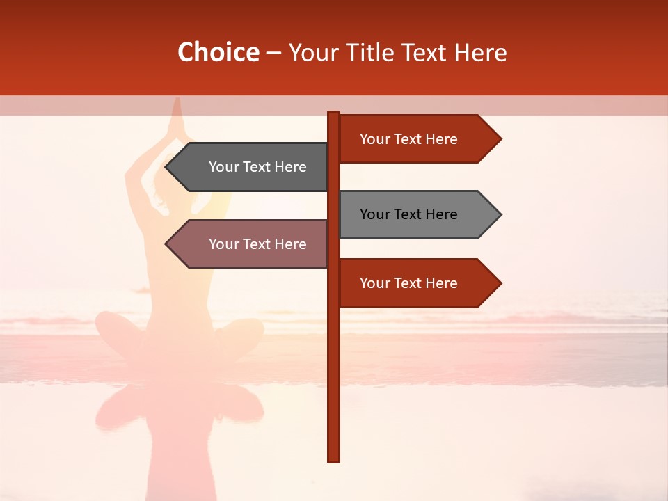 A Person Doing Yoga On The Beach With The Sun In The Background PowerPoint Template