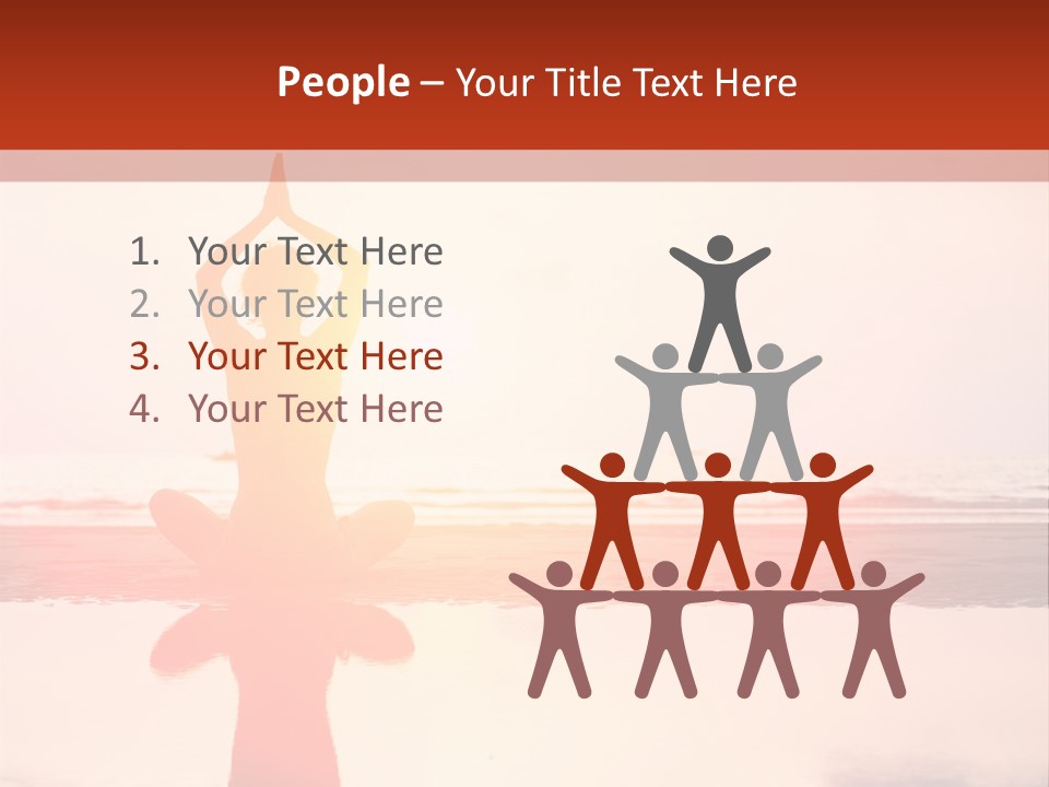 A Person Doing Yoga On The Beach With The Sun In The Background PowerPoint Template