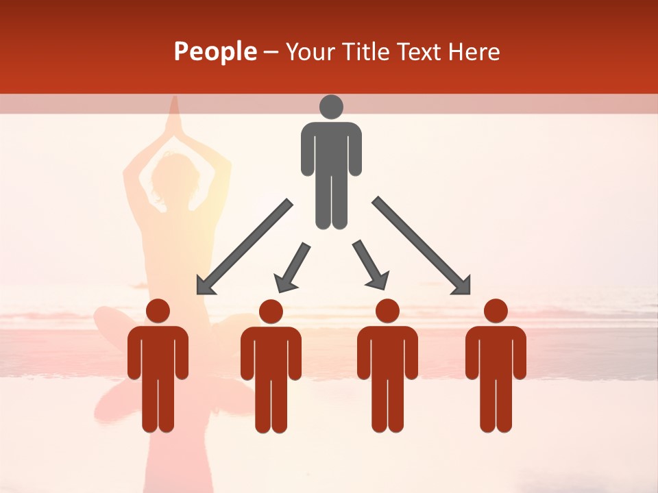 A Person Doing Yoga On The Beach With The Sun In The Background PowerPoint Template