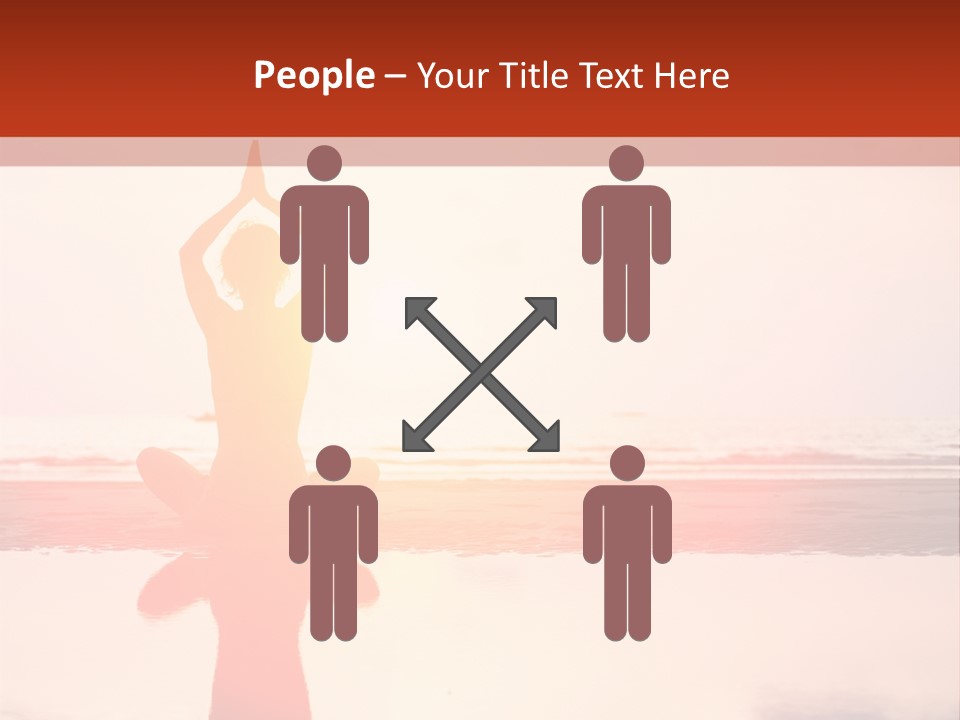 A Person Doing Yoga On The Beach With The Sun In The Background PowerPoint Template