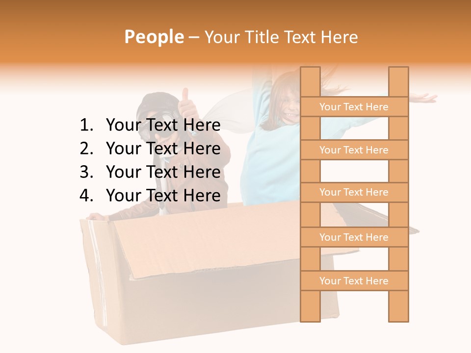 A Couple Of Kids Are In A Box PowerPoint Template