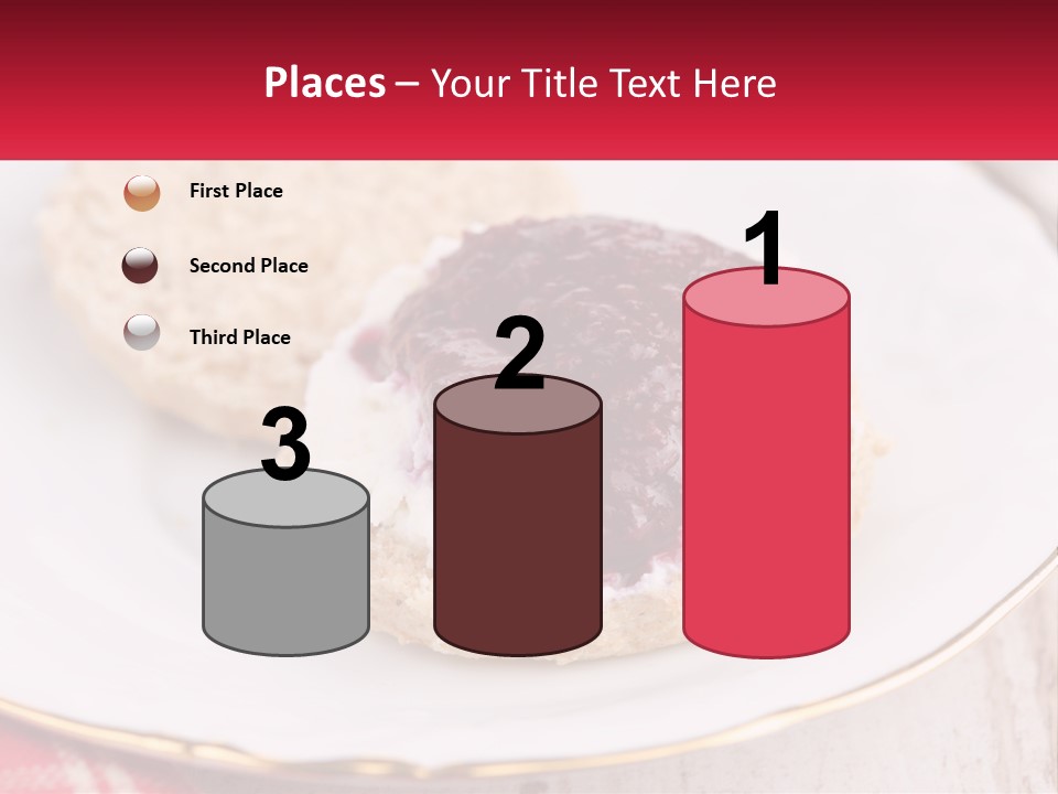 A White Plate Topped With A Pastry Covered In Jelly PowerPoint Template