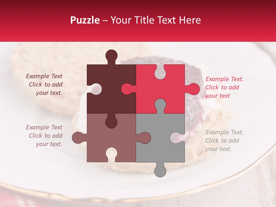 A White Plate Topped With A Pastry Covered In Jelly PowerPoint Template