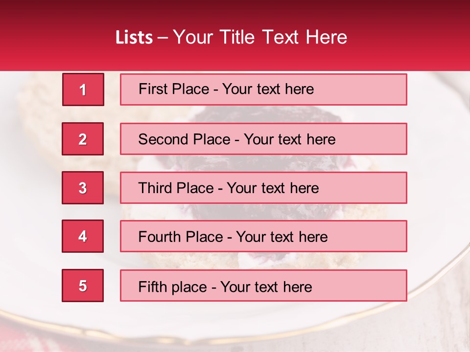 A White Plate Topped With A Pastry Covered In Jelly PowerPoint Template