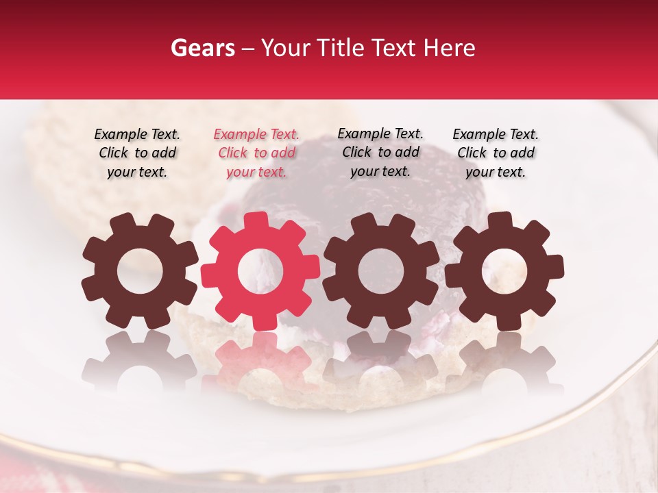 A White Plate Topped With A Pastry Covered In Jelly PowerPoint Template