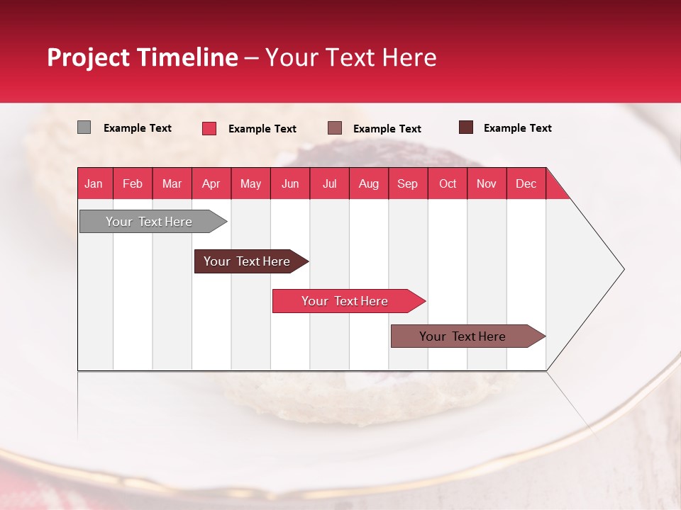 A White Plate Topped With A Pastry Covered In Jelly PowerPoint Template