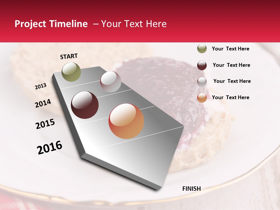 A White Plate Topped With A Pastry Covered In Jelly PowerPoint Template
