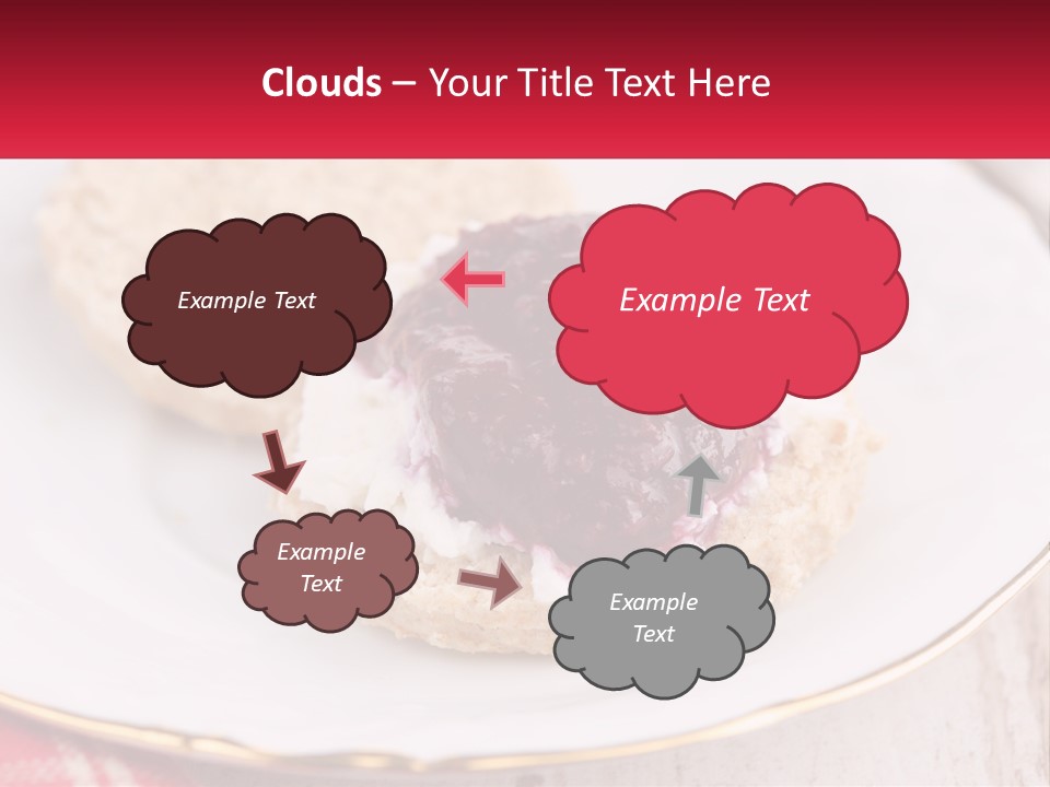 A White Plate Topped With A Pastry Covered In Jelly PowerPoint Template