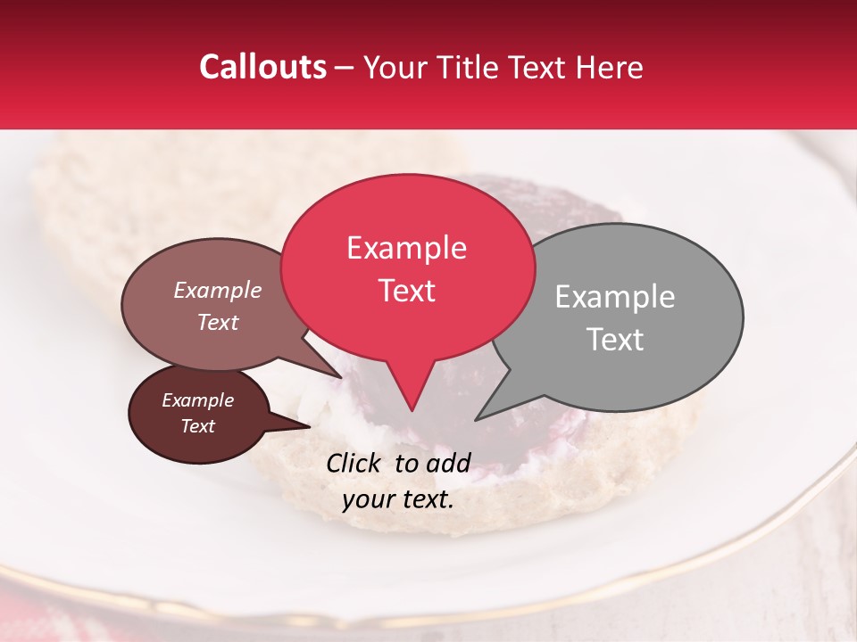 A White Plate Topped With A Pastry Covered In Jelly PowerPoint Template